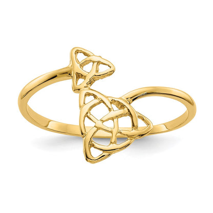 14K Gelbgold Ring mit poliertem keltischem Knoten