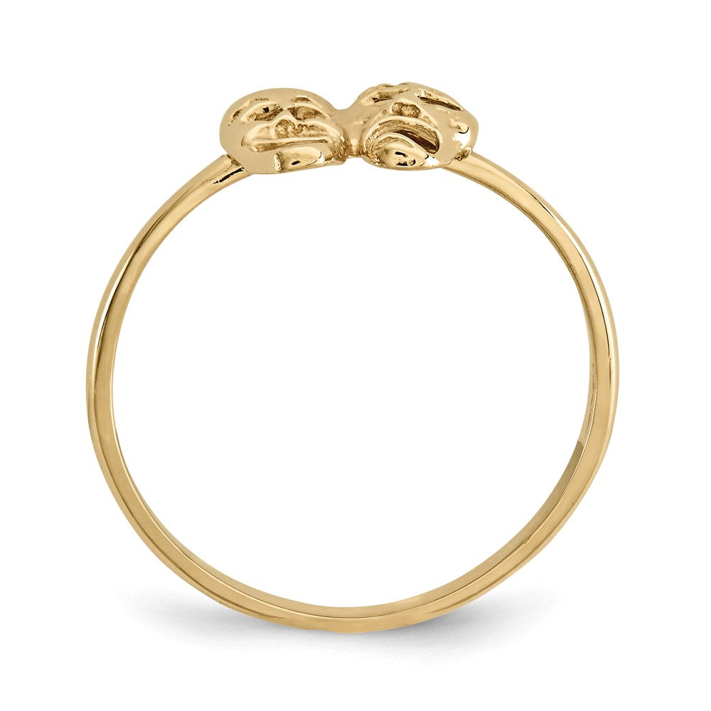 14K Gelbgold Ring "Komödie/Tragödie" poliert