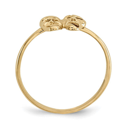 14K Gelbgold Ring "Komödie/Tragödie" poliert