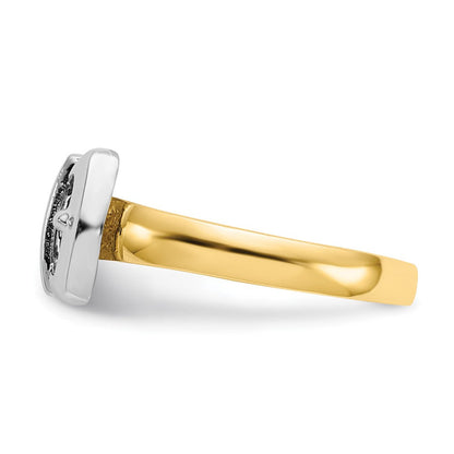14K Bicolor Gold Ring mit polierter Schnalle