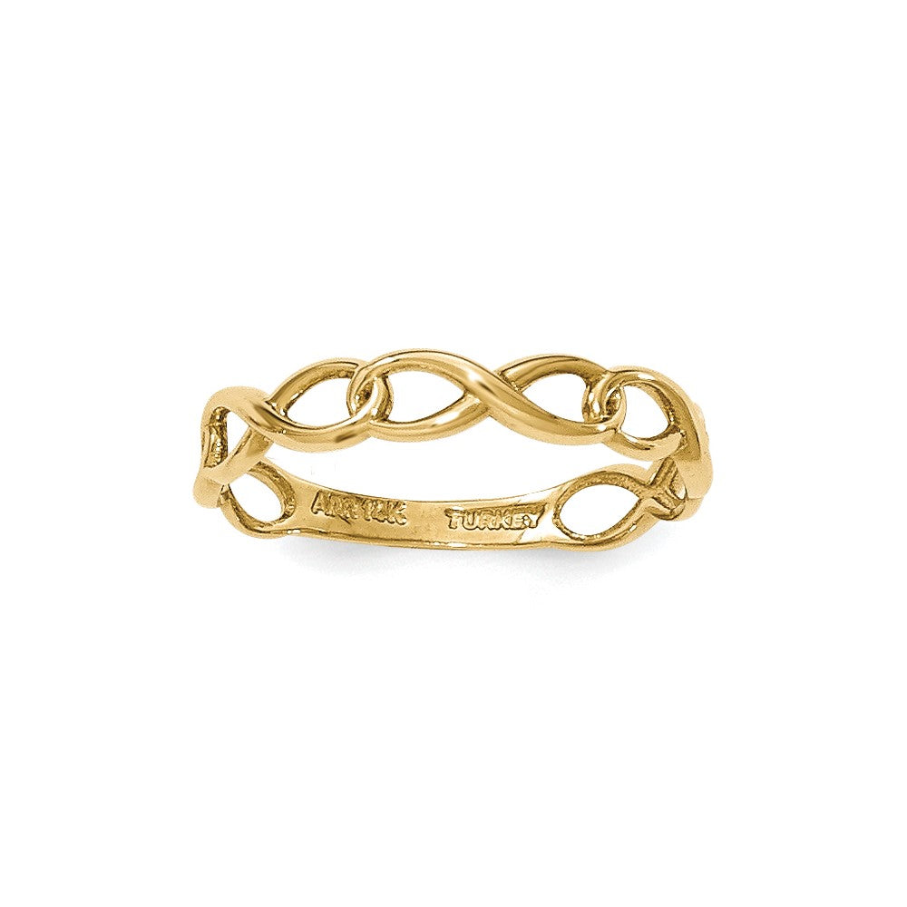 14K Gelbgold Unendlichkeit Symbol Glieder Ring