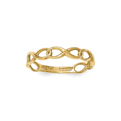 14K Gelbgold Unendlichkeit Symbol Glieder Ring