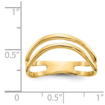 14K Gold Poliert Doppelwellen-Modering für den Daumen