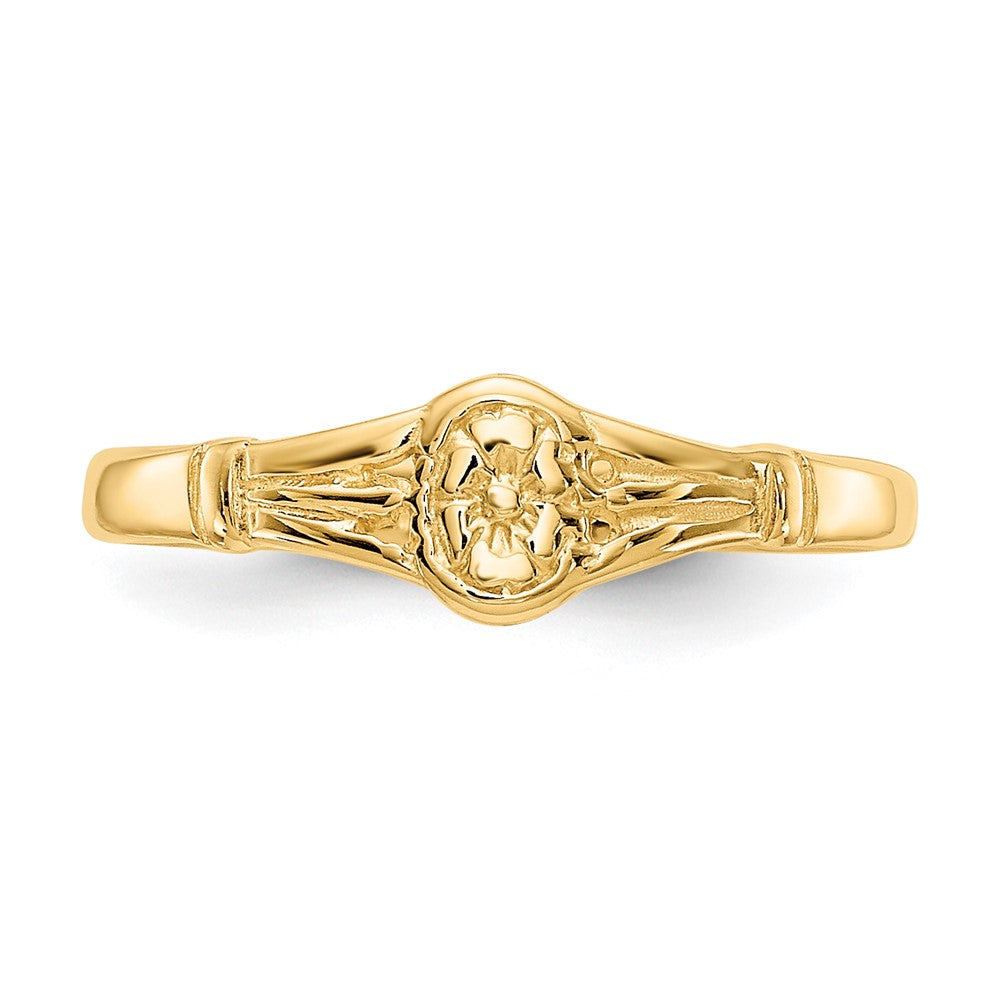 14K Gelbgold Poliert Oval Baby Ring