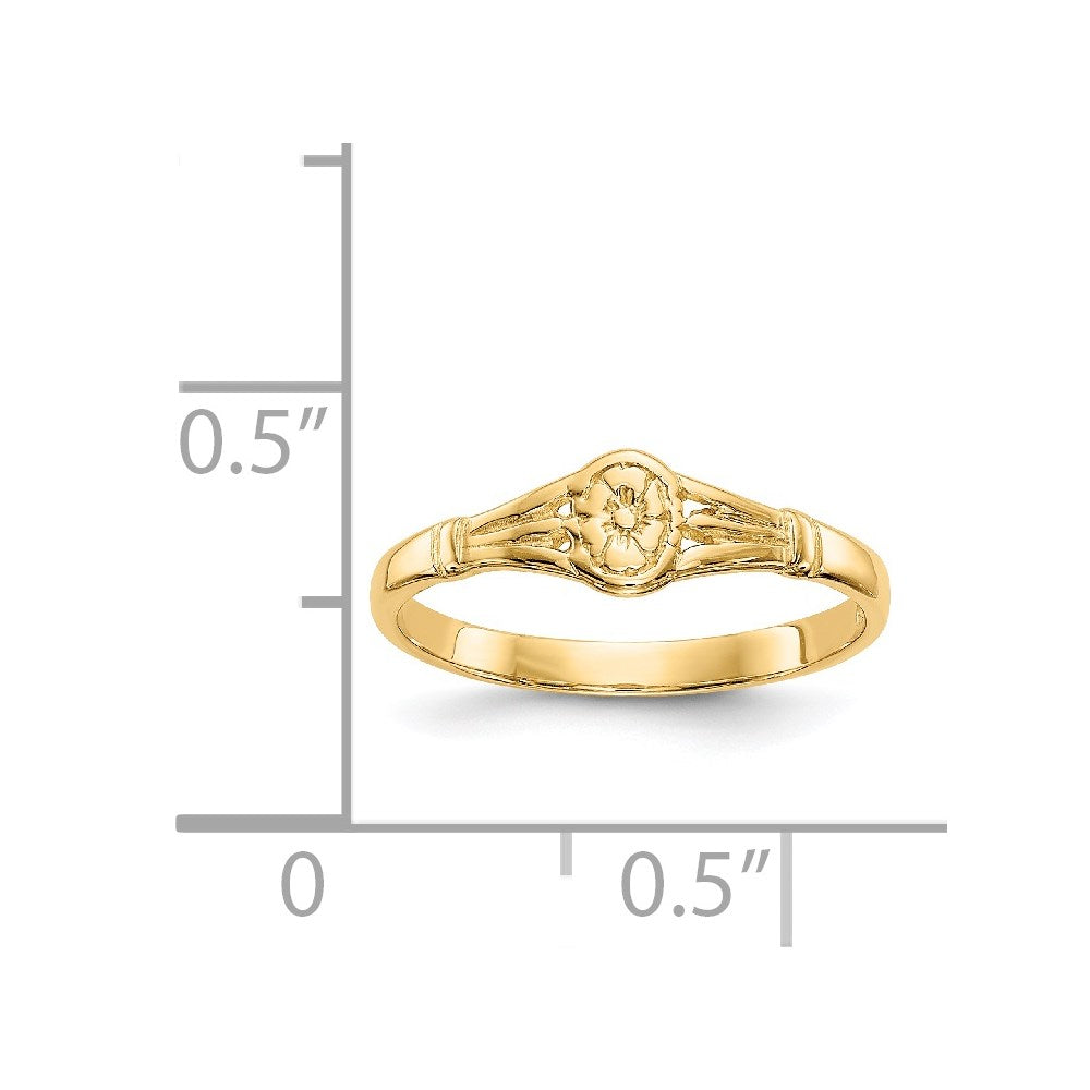 14K Gelbgold Poliert Oval Baby Ring