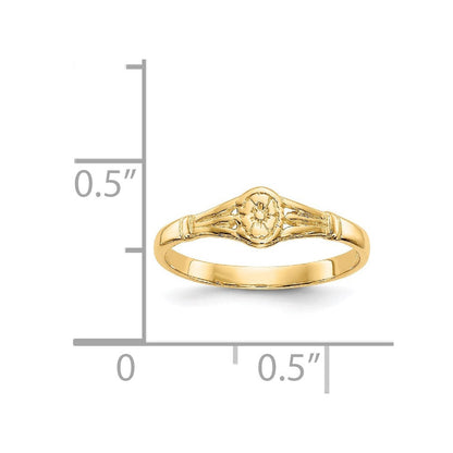 14K Gelbgold Poliert Oval Baby Ring