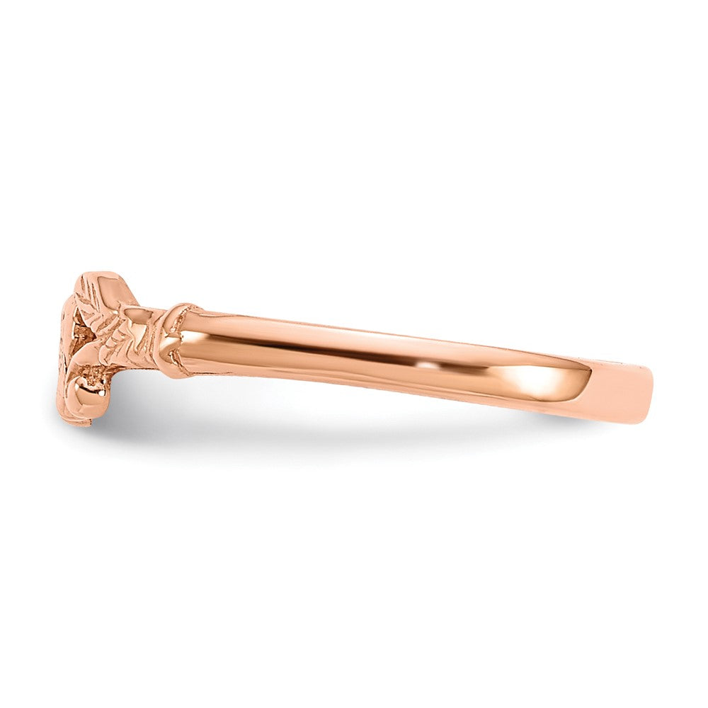 14K Roségold Strukturiert Mini Herz Baby Ring
