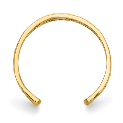 14K Gelbgold Poliert und Diamantiert Zehenring