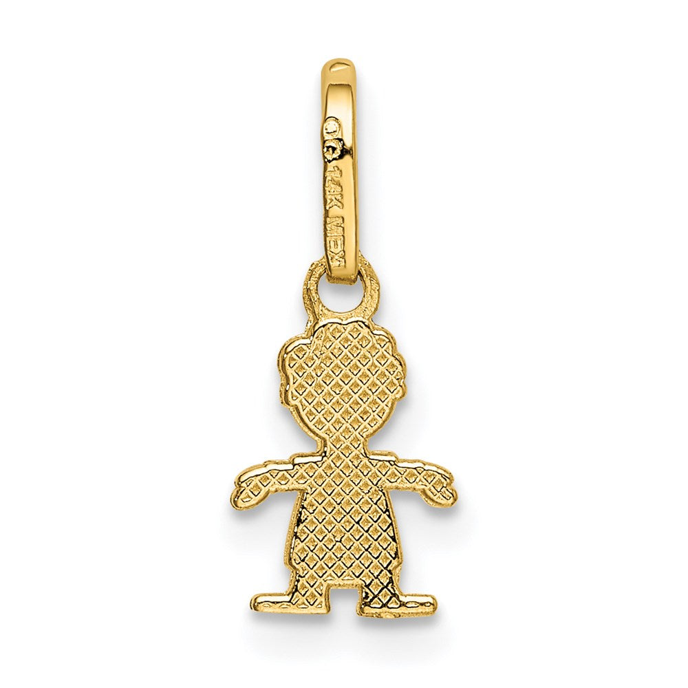 14K Gelbgold Poliert Little Junge Anhänger