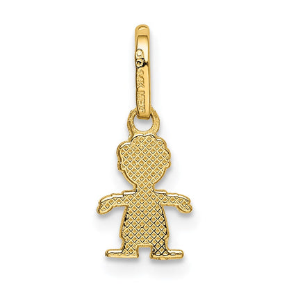 14K Gelbgold Poliert Little Junge Anhänger