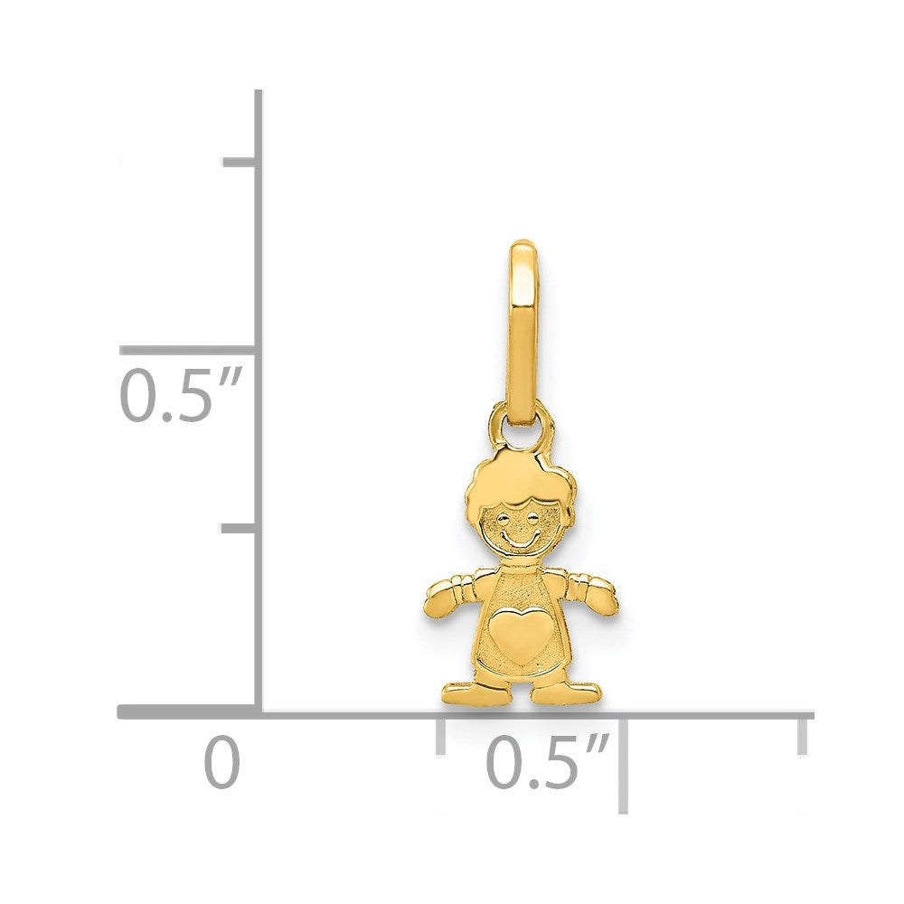 14K Gelbgold Poliert Little Junge Anhänger