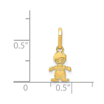 14K Gelbgold Poliert Little Junge Anhänger