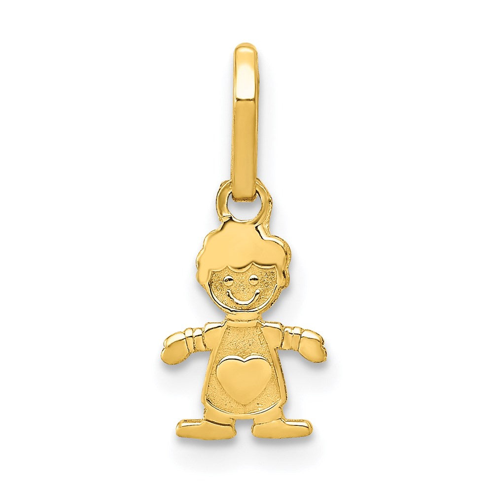 14K Gelbgold Poliert Little Junge Anhänger