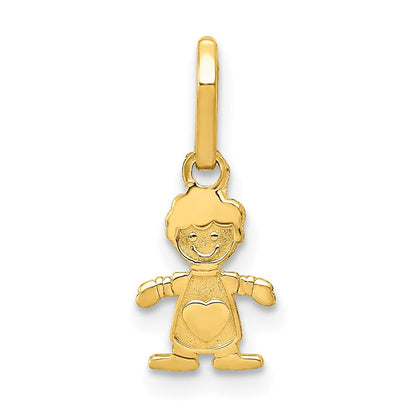 14K Gelbgold Poliert Little Junge Anhänger
