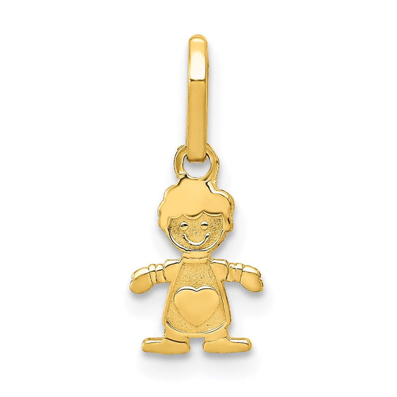 14K Gelbgold Poliert Little Junge Anhänger