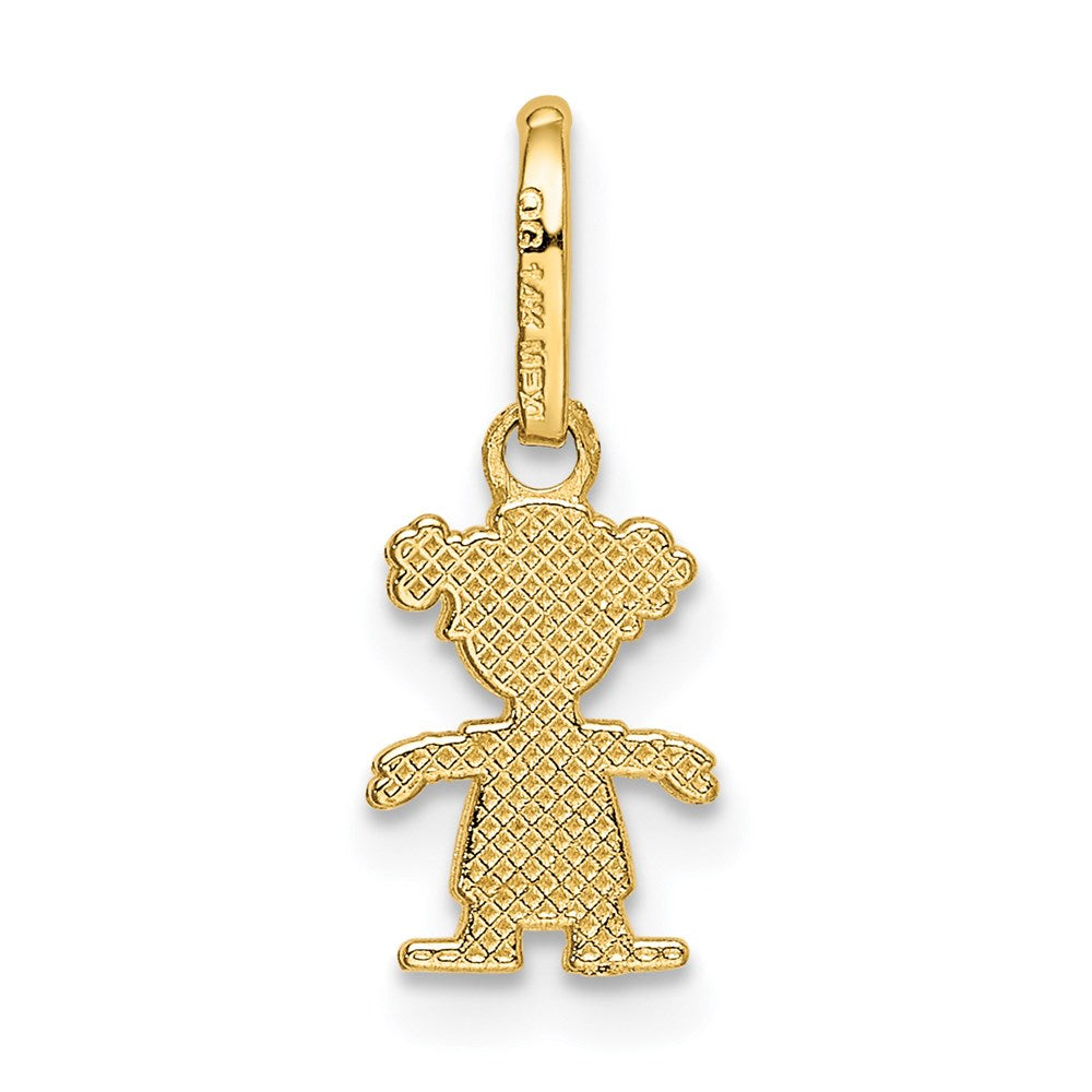 14K Gelbgold Poliert Little Mädchen Anhänger