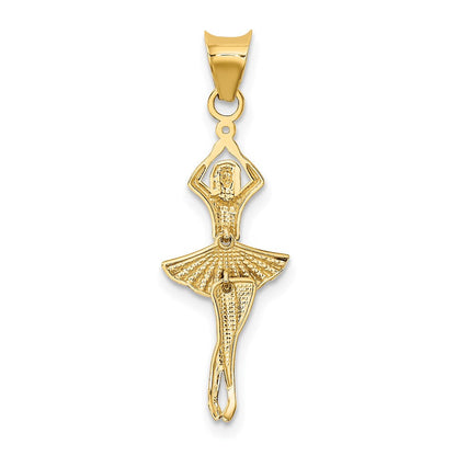 14K Gelb & Rhodium mit Rhodium Poliert Beweglich Dancer Anhänger