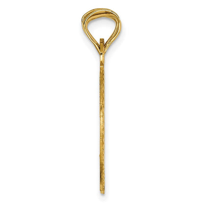 14K Gelb- und Rhodiumgold-Anhänger „Herz und Kreis" zum Trennen, diamantiert, mit Rosé-/Weißrhodinierung