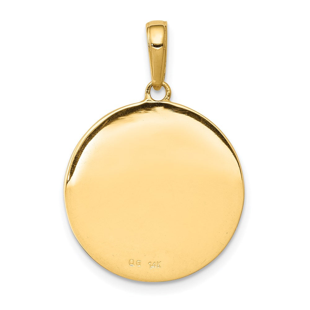 14K Gelbgold Heiliger Antonius Kleiner Runder Medaillenanhänger