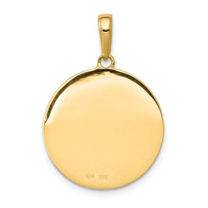 14K Gelbgold Heiliger Antonius Kleiner Runder Medaillenanhänger