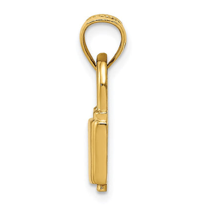 14K Gelbgold Poliert Schloss Charm