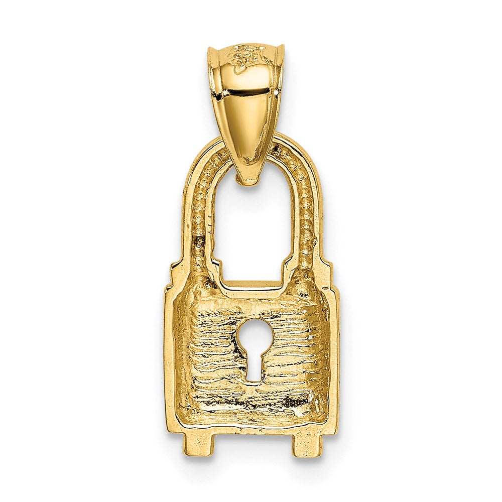 14K Gelbgold Poliert Schloss Charm
