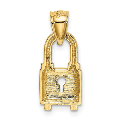 14K Gelbgold Poliert Schloss Charm