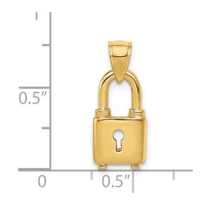 14K Gelbgold Poliert Schloss Charm