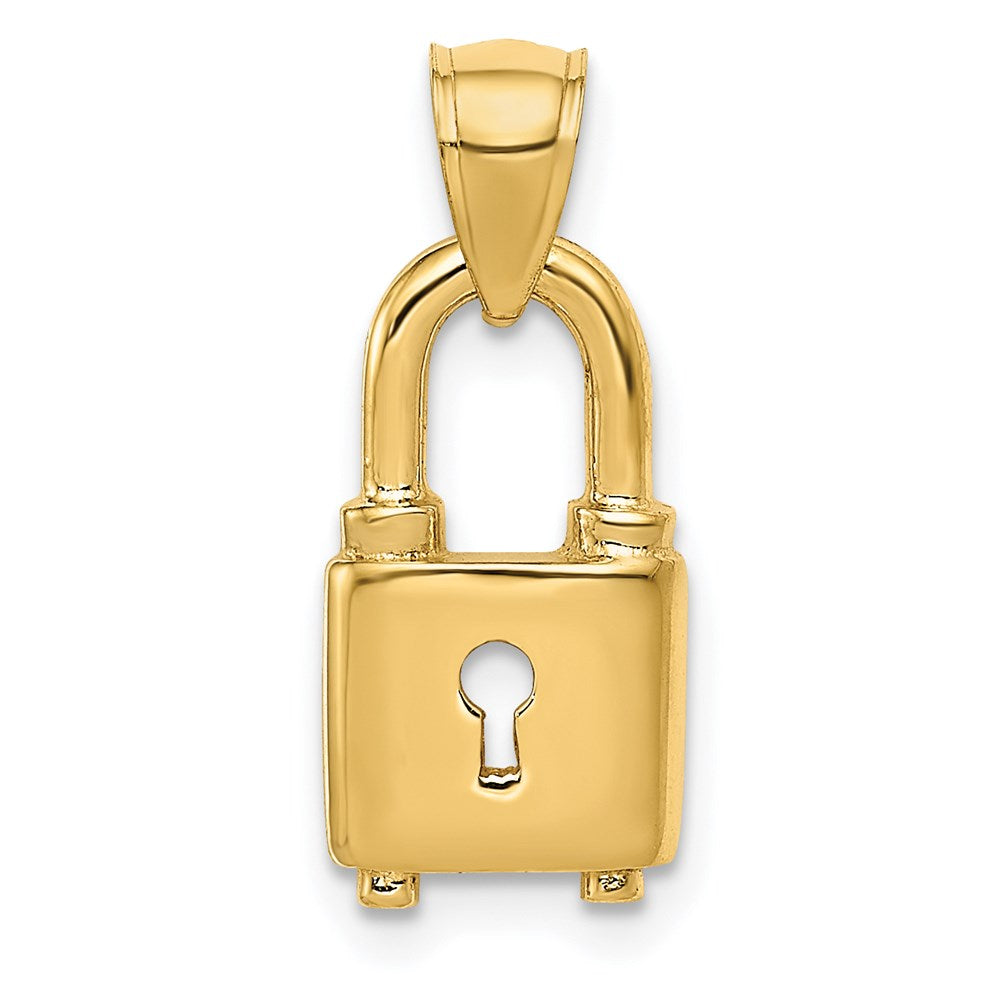 14K Gelbgold Poliert Schloss Charm