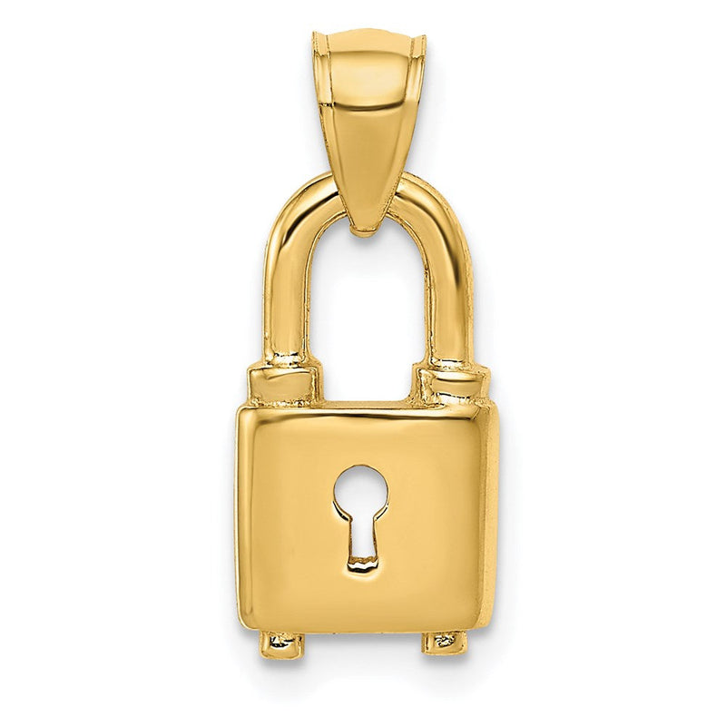 14K Gelbgold Poliert Schloss Charm