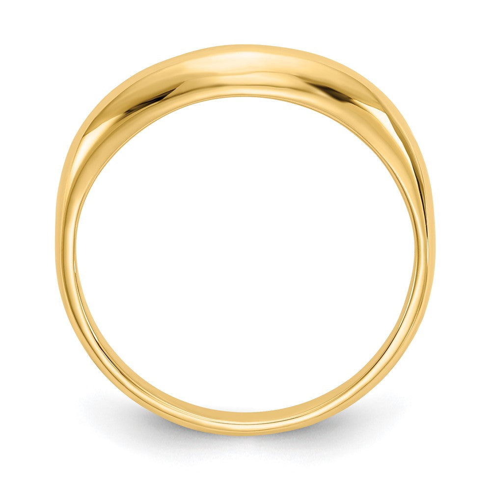 14K Gelbgold Polierter Stapelbarer Ring mit Wellenmuster