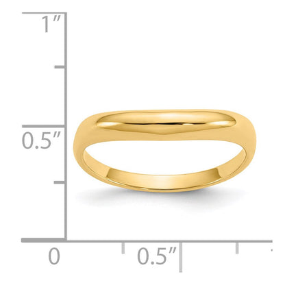 14K Gelbgold Polierter Stapelbarer Ring mit Wellenmuster