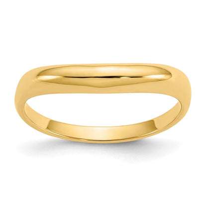 14K Gelbgold Polierter Stapelbarer Ring mit Wellenmuster