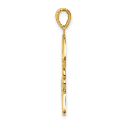 14K Gelbgold Gold polierter LOVE Herz-Anhänger
