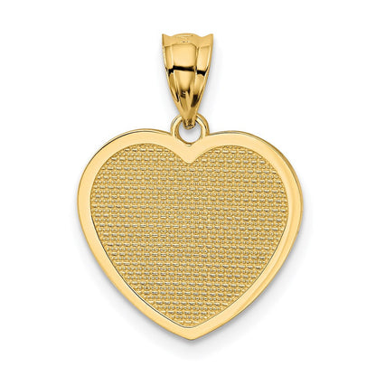 14K Gelbgold Poliert Te Amo Herz-Anhänger