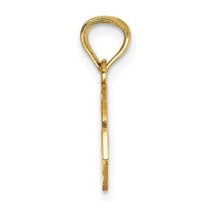 14K Gelbgold Diamantiert Break Apart Beste Freund Herz Anhänger