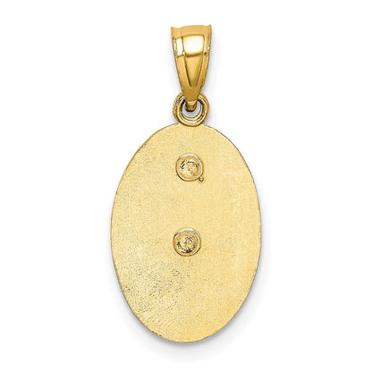 14K Bicolor mit Weiß Rhod Diamantiert Damen Of Guadalupe 15 Anhänger