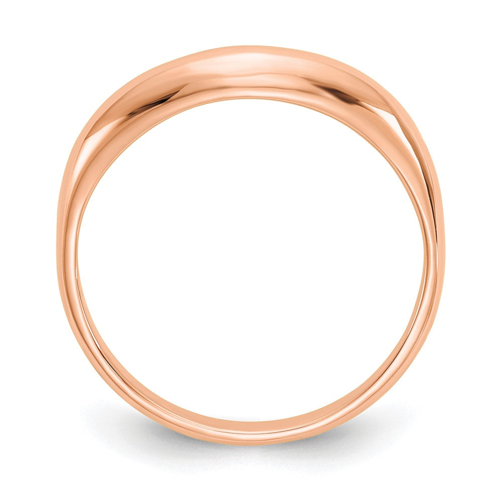 14K Roségold polierter stapelbarer Wellen-Ring