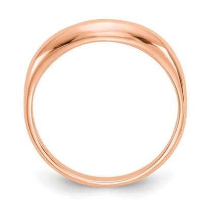 14K Roségold polierter stapelbarer Wellen-Ring