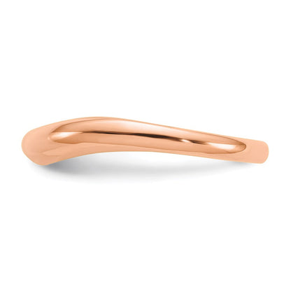 14K Roségold polierter stapelbarer Wellen-Ring