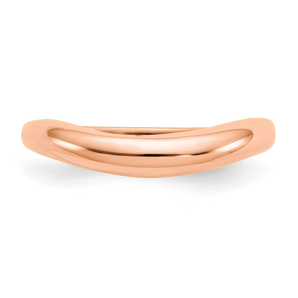 14K Roségold polierter stapelbarer Wellen-Ring