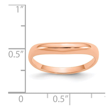 14K Roségold polierter stapelbarer Wellen-Ring
