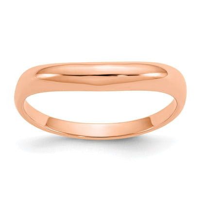 14K Roségold polierter stapelbarer Wellen-Ring