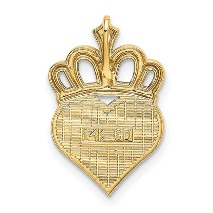 14K Gelb & Rhodium mit Weiß Poliert Daddy Little Mädchen Herz Kette Anhänger