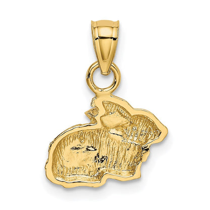 14K Gelbgold Poliert Hase Anhänger