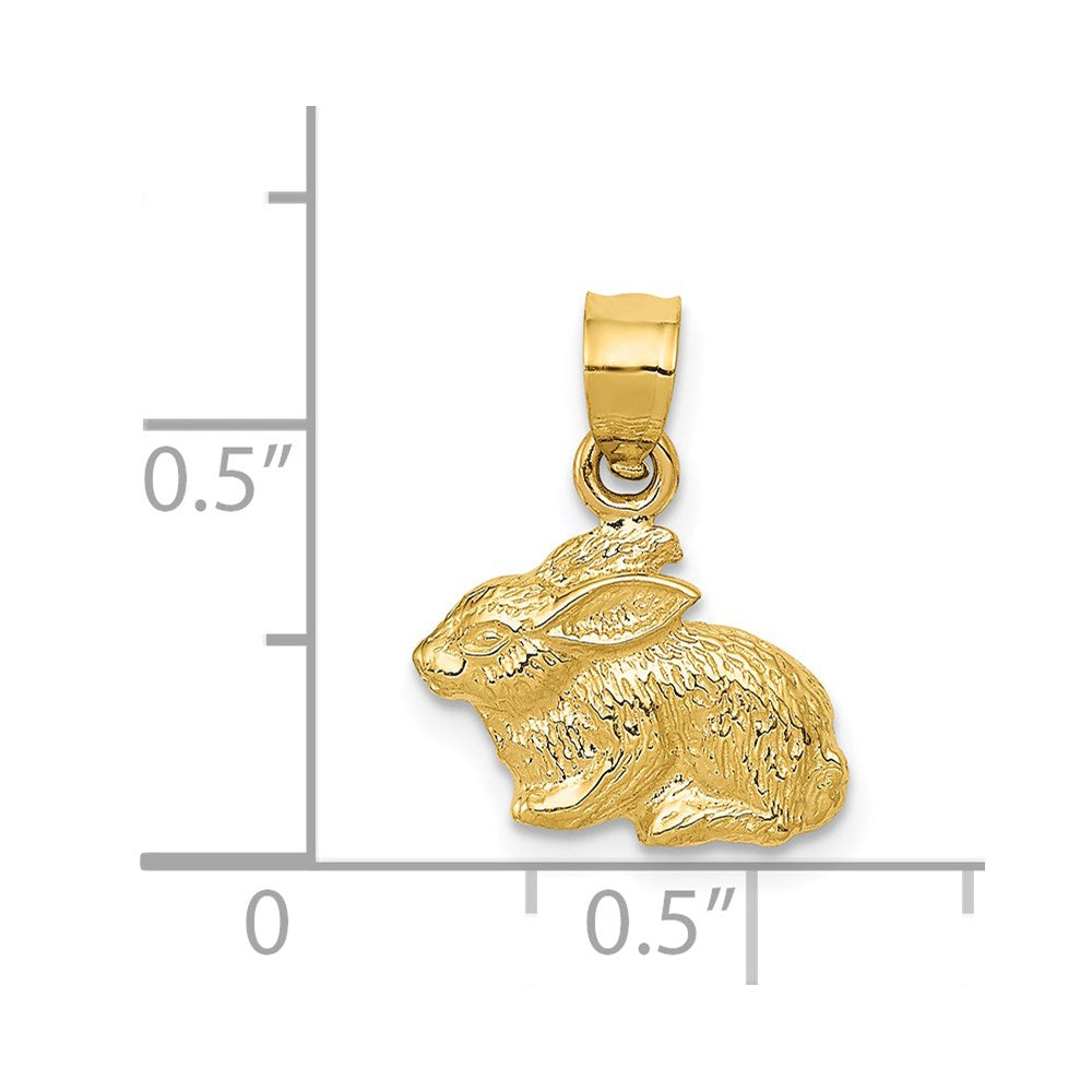 14K Gelbgold Poliert Hase Anhänger