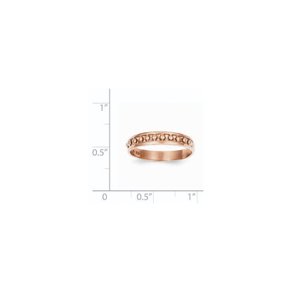 14K Roségold Ring mit Perlrand, poliert