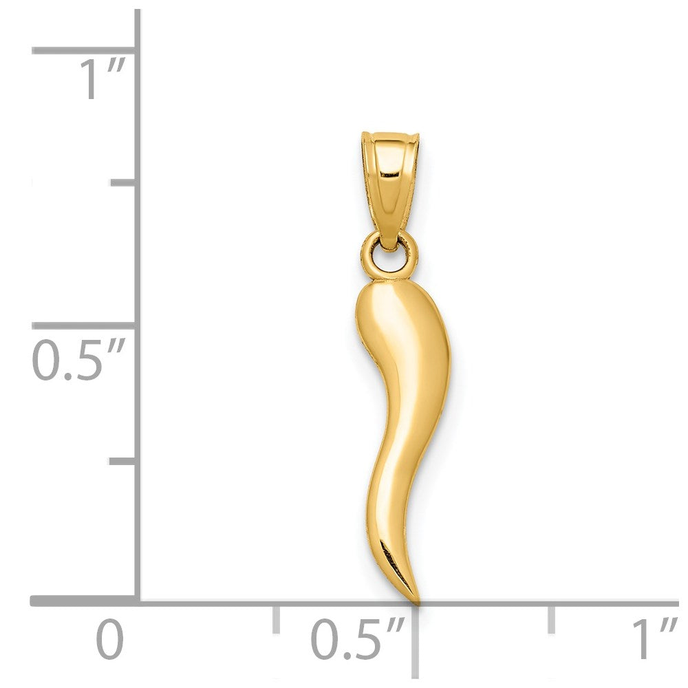 14K Gelbgold Italienisch Horn Anhänger