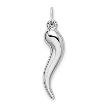 14K Weißgold 3d Italienisch Horn Charm