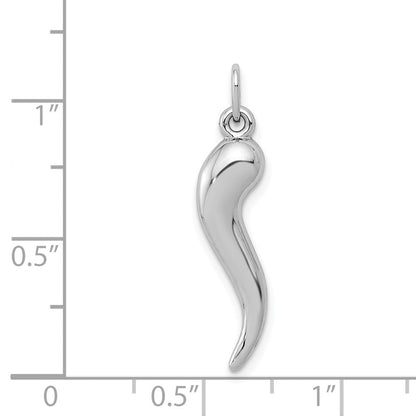 14K Weißgold 3d Italienisch Horn Charm